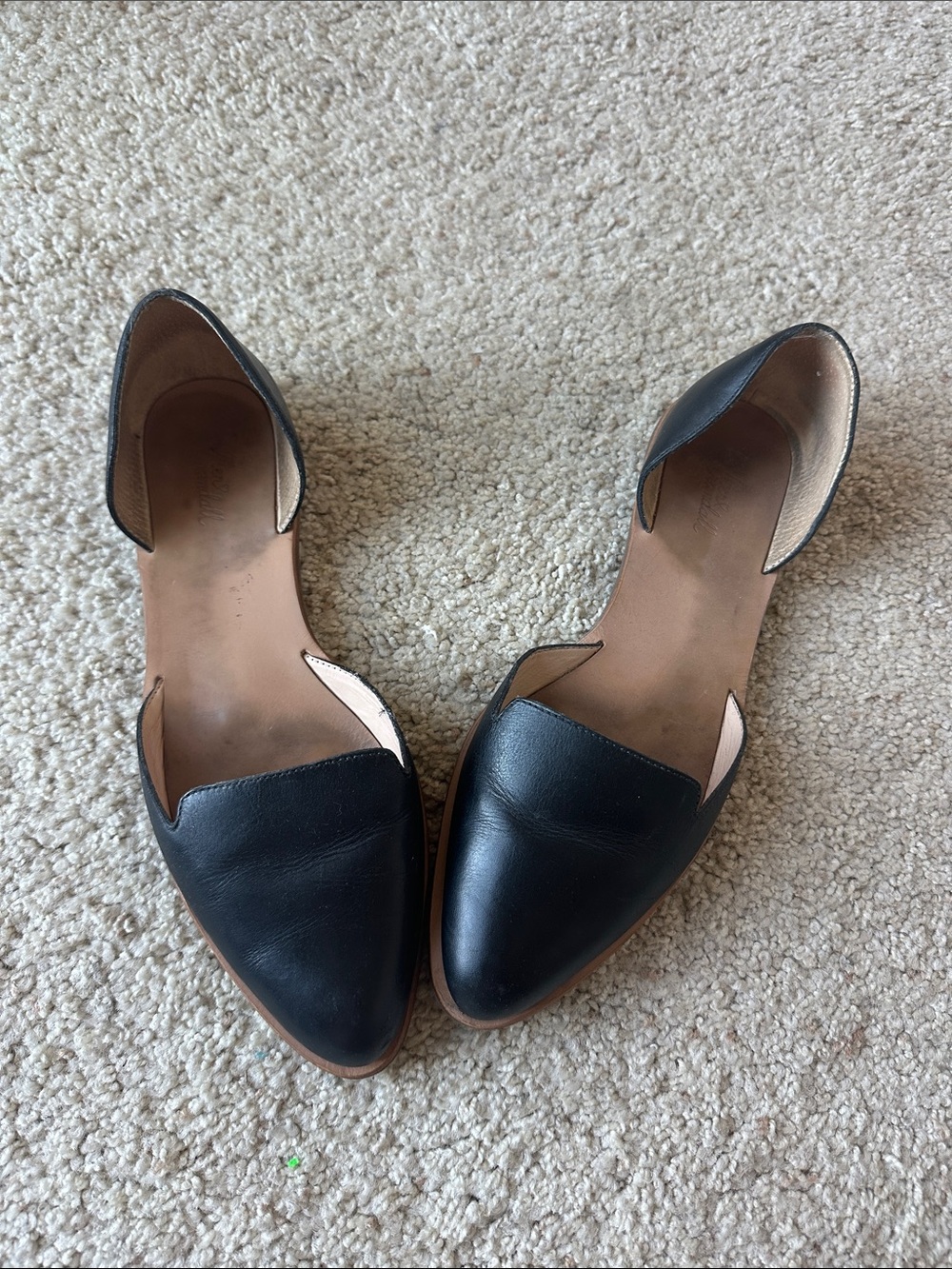 Leoffer Randall Black Women's Pointed D'Orsay Flats size 8.5